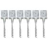 vidaXL Ground Spikes 6 pcs Silver 5.5x5.5x22.8" Galvanised Steel