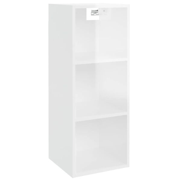 vidaXL Wall Cabinet High Gloss White Engineered Wood Medium Wall Cabinet