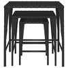vidaXL Nesting Table Set of 3 Black PE rattan, powder-coated steel Large