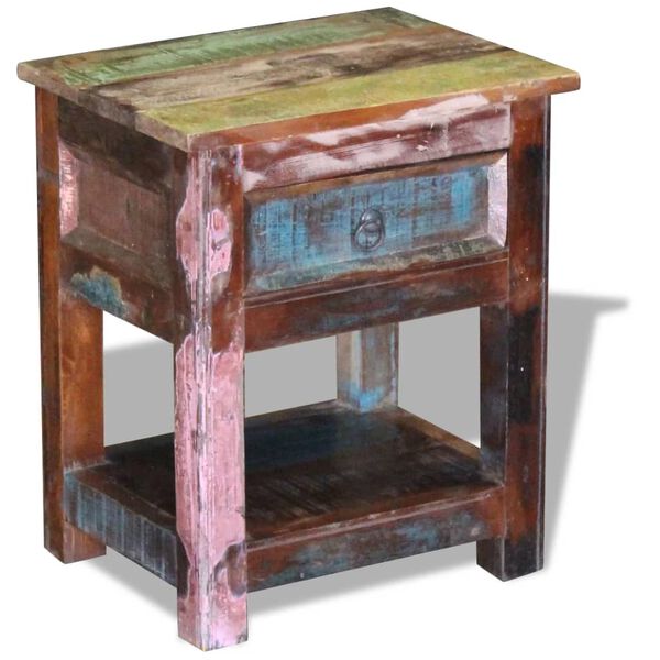 vidaXL Side Table Multicolor Solid reclaimed wood Compact Side Table