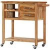 vidaXL Kitchen Trolley 31.5"x17.7"x35.8" Solid Wood Acacia