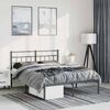 vidaXL Metal Bed Frame Black Steel Double Metal Bed Frame Rectangular