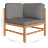 vidaXL Garden Lounge Set Grey, Natural Teak