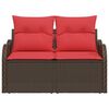 vidaXL Garden Sofa with Cushion 47.64 x 24.41 x 27.17 in Poly Rattan