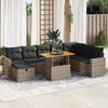 vidaXL Garden Sofa Set Grey Poly Rattan Large Adjustable Feet