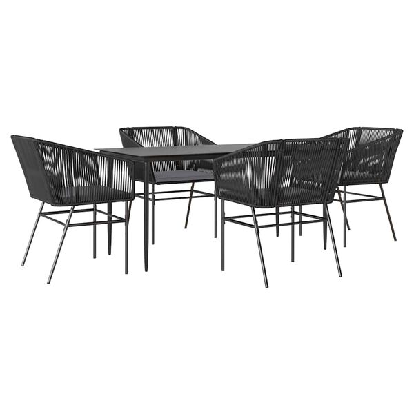 vidaXL Garden Dining Set Black, Dark Grey