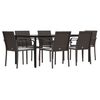 vidaXL Garden Dining Set Brown Poly Rattan Large Seats Many