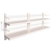 vidaXL Floating Wall Shelf Set of 2 Silver Stainless Steel Large