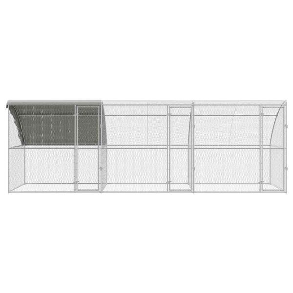 vidaXL Chicken Cage 3 pcs Silver 236.22 x 78.74 x 78.74 in
