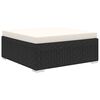 vidaXL Patio Sofa Black rattan and cream cushion