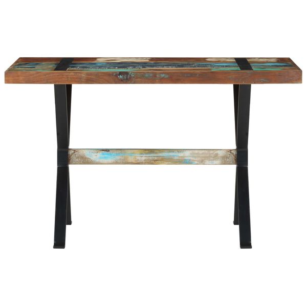 vidaXL Dining Table Multicolor Solid reclaimed wood and steel Medium