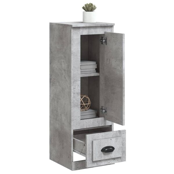 vidaXL Highboard Concrete grey Engineered wood Tall Storage Highboard