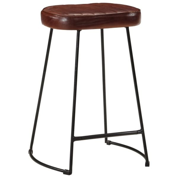 vidaXL Bar Stool Set of 2 Dark Brown