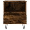 vidaXL Bedside Cabinet Smoked Oak Engineered Wood, Metal Small