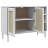 vidaXL Sideboard White Solid pine wood, engineered wood, poly rattan