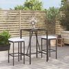 vidaXL Garden Bar Set Black and Cream White