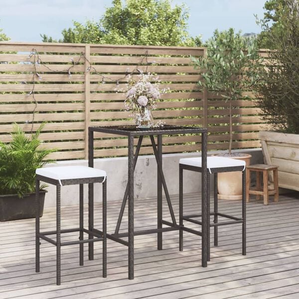 vidaXL Garden Bar Set Black and Cream White