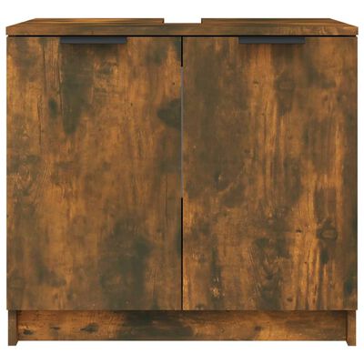 vidaXL Bathroom Cabinet Smoked Oak 25.4"x13.2"x23.2" Engineered Wood