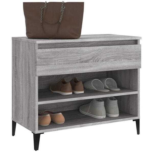 vidaXL Shoe Cabinet Gray Sonoma Engineered wood Medium Shoe Cabinet