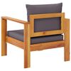 vidaXL Garden Chair Dark Grey, Natural Wood