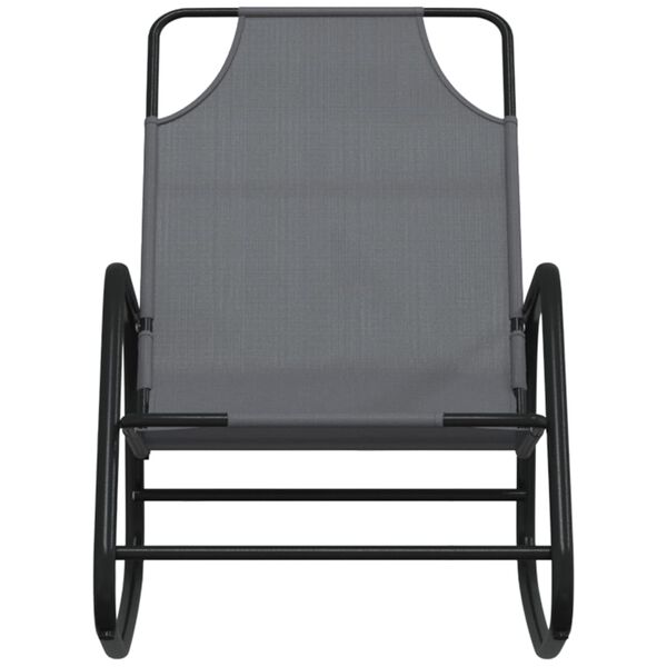 vidaXL Sun Lounger Grey Powder-coated steel, Textilene Medium