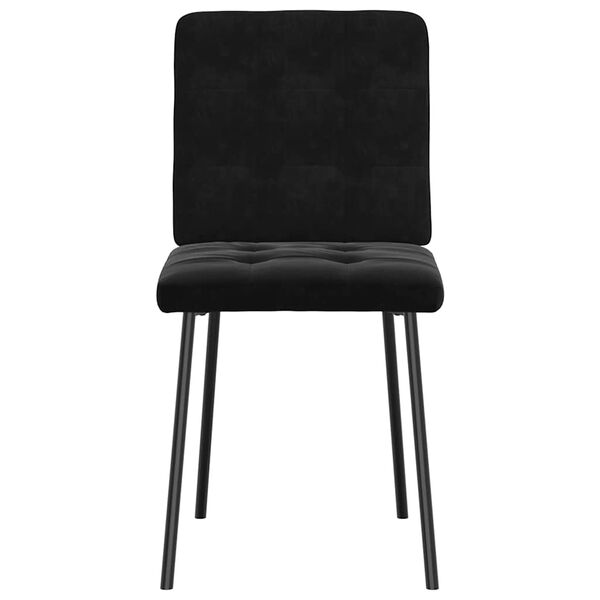 vidaXL Dining Chair Set of 4 Black Velvet, Metal, Plywood Standard