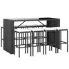 vidaXL Garden Bar Set Black, Cream White