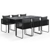 vidaXL Garden Dining Set Black PE Rattan Medium Seats Many