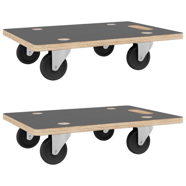 vidaXL Transport Trolleys 2 pcs Rectangular 19.7"x13.8"x4.5" 551.2 lb