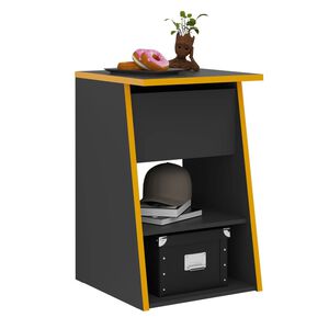 FMD Media Storage Rack Anthracite, Oak Melamine-coated chipboard Medium