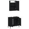 vidaXL Bathroom Furniture Set Black Engineered wood