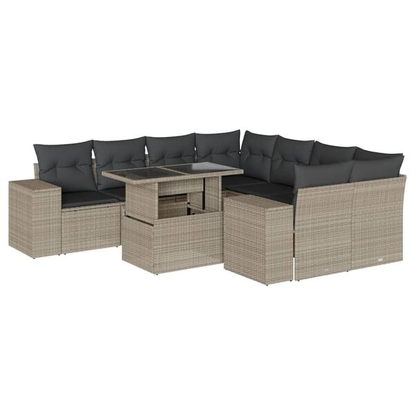 vidaXL Garden Sofa Set Light Grey