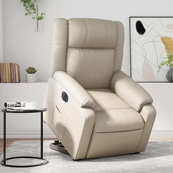 vidaXL Electric Stand Up Massage Recliner Chair Cream