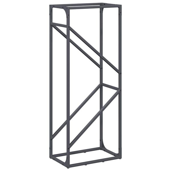 vidaXL Firewood Rack Anthracite 15.7x9.8x39.4" Cold-rolled steel