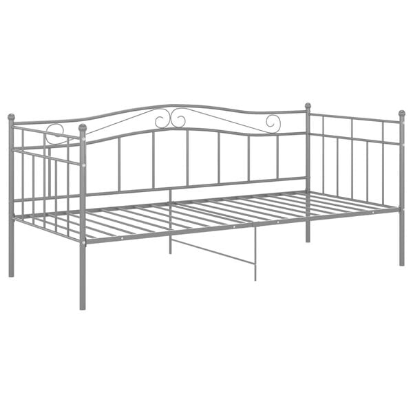 vidaXL Sofa Bed Frame Grey Powder-coated metal Single