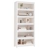 vidaXL Book Cabinet White Solid pine wood Large Book Cabinet
