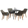 vidaXL Garden Dining Set with Cushion 5 pcs Grey Poly Rattan