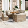 vidaXL Garden Sofa Set Beige PE rattan Large Adjustable Feet
