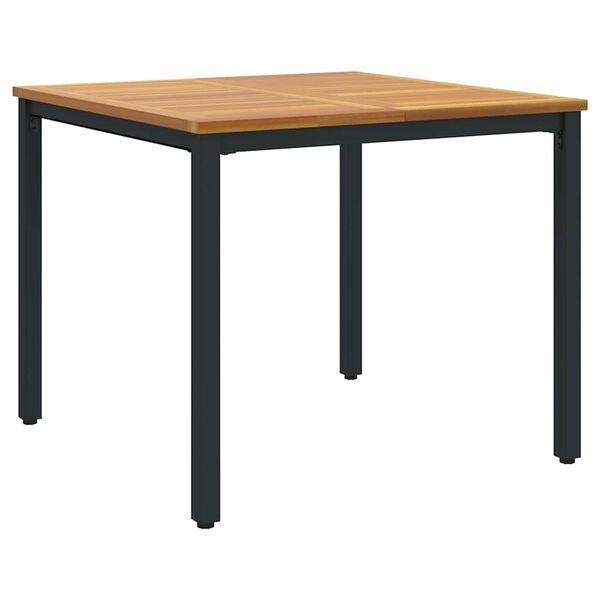 vidaXL Outdoor Table Natural and Black 35.43 x 35.43 x 29.53 in