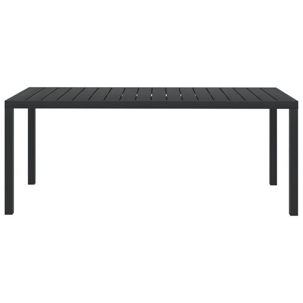 vidaXL Garden Dining Table Black Aluminum and WPC