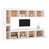 vidaXL TV Cabinet Set of 6 White Solid Pine Wood Various sizes