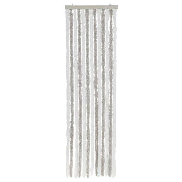 vidaXL Fly Curtain Light Grey and White 22.0x72.8" Chenille