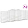 vidaXL Gabion Basket Set of 2 Silver Galvanized Iron Large Durable