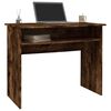 vidaXL Desk Smoked Oak Engineered Wood Small Desk Rectangular Modern
