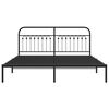 vidaXL Bed Frame Black Steel 72 x 80 in Durable Bed Frame