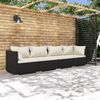 vidaXL Garden Lounge Set Black PE rattan, powder-coated steel Modular set
