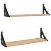 vidaXL Wall Shelf Set of 2 Sonoma Oak Engineered wood, metal