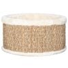 vidaXL Cat Basket Beige Flakeboard, plush, seagrass 14.2 in diameter