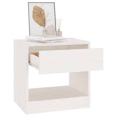 vidaXL Bedside Cabinets 2 pcs White 15.7"x12.2"x15.7" Solid Wood Pine
