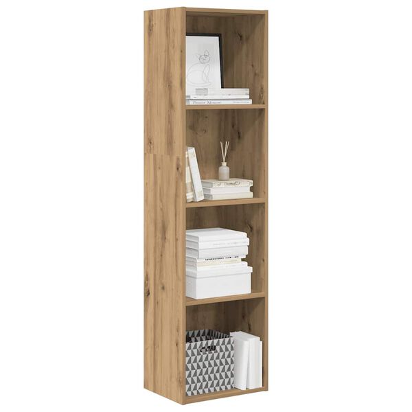 vidaXL Bookcase Artisan oak Engineered wood 60 in tall Bookcase